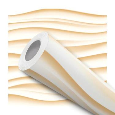 Imagem de Papel De Parede Vinílico Ondas Duna Efeito Visual 3D Bege 10m - DELIQU