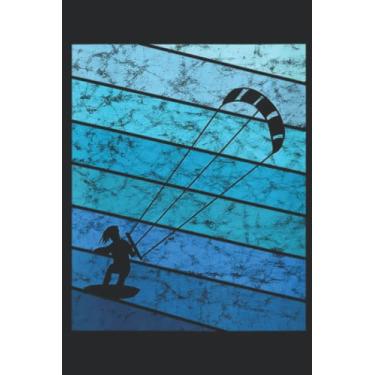 Imagem de Womens Kitesurfing Vintage Retro Ocean Kitesurfer Kiteboarder Funny Art: Lined Journal Notebook To Do Schedule, Medium 6x9 Inches, 100 Pages, Printed Cover