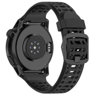Imagem de AWADUO Pulseira de substituição compatível com COROS APEX 2/PACE 2/APEX de 42 mm, pulseira de silicone de 20 mm macia e durável com acessório de smartwatch de liberação rápida (preto)