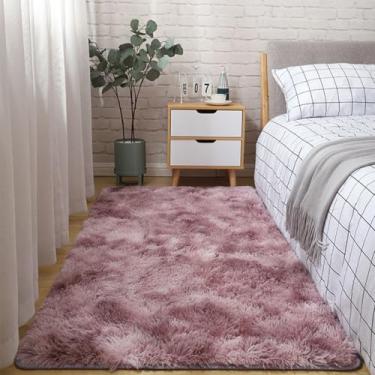 Imagem de KAIJIE Tapete felpudo felpudo tingido para sala de estar, tapetes macios e macios para quarto, tapetes de berçário para quarto de crianças, decoração de casa 120 x 200 cm