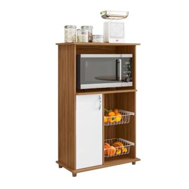 Imagem de Balcão com Fruteira 1 Porta Notável Nt 3075 Marrom Branco