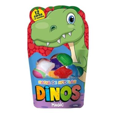 Imagem de Massa De Modelar Dinos - 12 Cores e 2 Moldes Magic Kids