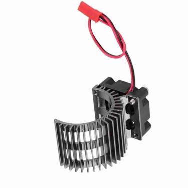 Imagem de Dissipador de Calor Com Ventilador de Resfriamento para Carro Elétrico RC 1/10 Sc 540/550 Motor Incluindo Redcat Axail Sc -4 D90 (Preto)