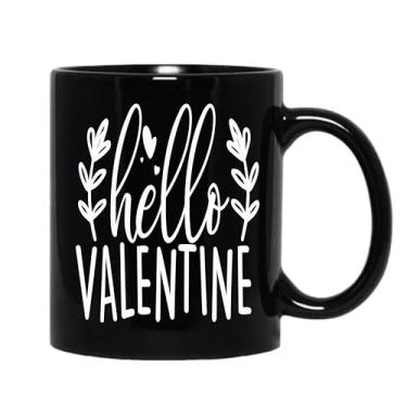 Imagem de SpreadPassion Caneca de café Hello Valentine, presente para namorado e namorada, ideia de presente de dia dos namorados, presente para marido e esposa, ideia de presente de aniversário do dia dos