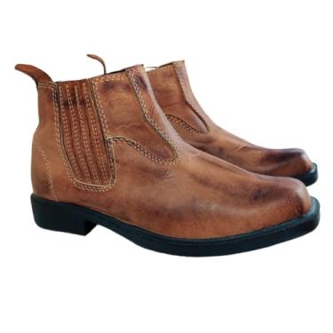 Imagem de Bota Botina de Couro Legitimo Confortável Artesanal Unissex (Wiskey, BR, Adulto, Numérico, 44)