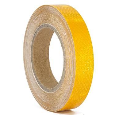 Imagem de XFXIA Fita Refletiva, Fita Refletiva Autoadesiva À Prova D'Água, Refletor de Segurança Ao Ar Livre para Reboques, Bicicletas, Carros (Amarelo, 1" X 115 Pés)