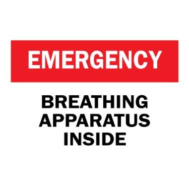Imagem de Brady 22656 Plástico, 17,8 cm x 25,4 cm Legenda de placa de emergência, Aparelho de respiração dentro"