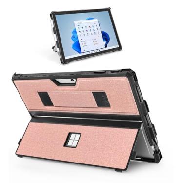 Imagem de Capa para Microsoft Surface Pro 7+/7/6/5/4 de 12,3 polegadas, capa protetora resistente, com suporte para caneta de superfície e alça de mão, compatível com teclado Surface Pro Type Cover (rosa)