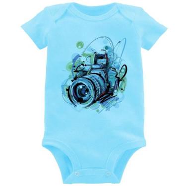 Imagem de Body Bebê Câmera Fotográfica - Foca na Moda, Azul bebê, P