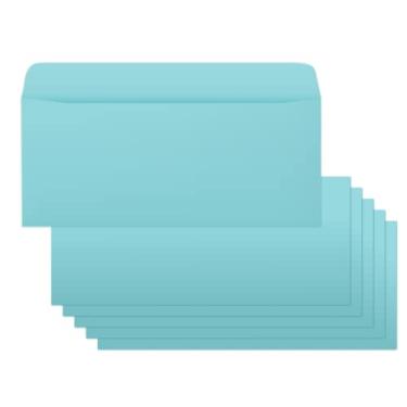 Imagem de Envelopes de negócios, pacote com 200 envelopes azuis nº 10, aba quadrada padrão, selo gomado, perfeito para convites, escritório, cheques, cartas, correspondência, artesanato, impressão, sem janelas,