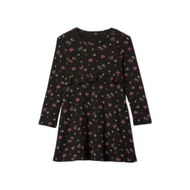 Imagem de GAP Vestido suéter de manga comprida para bebês meninas, Floral preto, 4 Anos