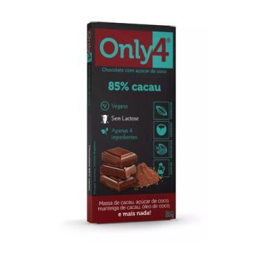 Imagem de Chocolate 85% cacau 20g only4