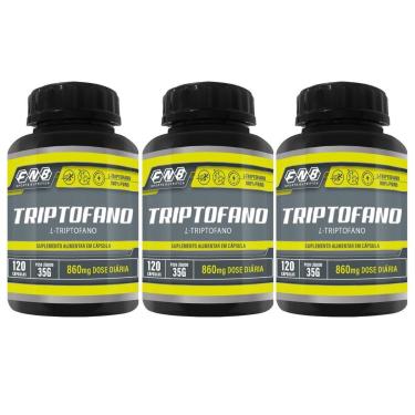Imagem de 3x Fnb Triptofano 5htp 860mg Puro 120 Cápsulas - Flora nativa do Brasil-Unissex