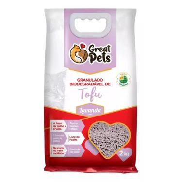 Imagem de Areia Higiênica Tofu Lavanda 2Kg Ervilha e Milho Biodegradável - Great
