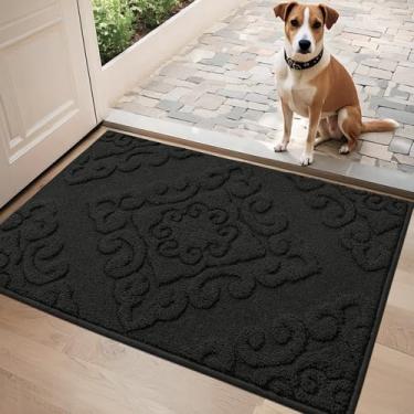 Imagem de COSY HOMEER Tapete de porta Boho Welcome Tapete de entrada antiderrapante absorvente lavável tapete de porta interior para área de tapete, entrada, tapete de cachorro, cozinha, quarto, 51 x 81 cm,