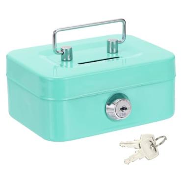 Imagem de PATIKIL SAFECaixa de dinheiro pequena, mini cofre cofre cofrinho cofrinho caixas de economia de dinheiro com chaves para relógios de dinheiro joias itens pessoais, verde