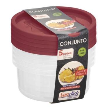Imagem de Conjunto Leve 5 Pague 4 Potes Redondos Graduados 700 ml - Plásticos Sa