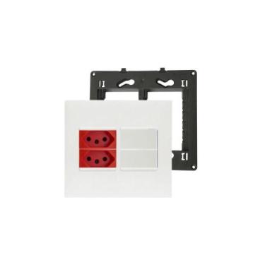 Imagem de Conjunto 4x4+Suporte+2 Interruptor Simp +2 Tomada Pial Plus+ - Legrand