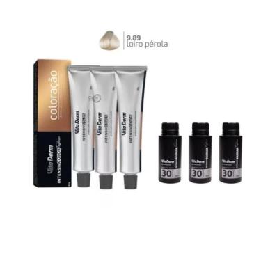 Imagem de 3 Colorações Vita Derm 9.89 + 3 Ox Vita Derm 30 Vol 90ml 