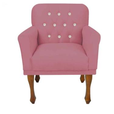 Imagem de Poltrona Cadeira Decorativa  Mona com Strass Sala de Estar Recepção Es