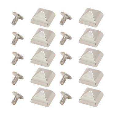 Imagem de 20pcs Kit de Rebites de Couro de Rebite Pirâmide, Pirâmide de Cobre de Bronze Pregos de 4 Pinos de Metal Manchas Picos de Rebites Manchas Pãezinhos de Unha para Craft de Couro