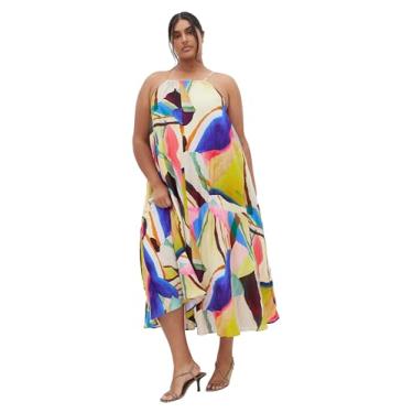 Imagem de City Chic Vestido feminino plus size - Maxi com estampa de verão, Noites de verão, 58