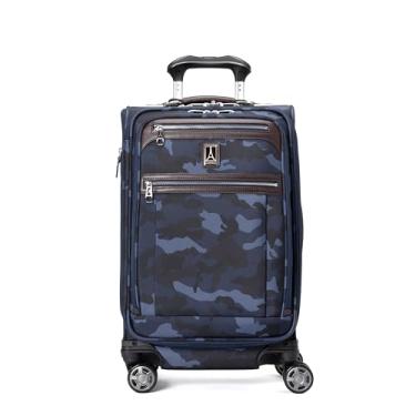 Imagem de Travelpro Platinum Elite Softside expansível bagagem de mão, mala giratória de 8 rodas, porta USB, suiter, homens e mulheres, camuflagem azul-marinho, bagagem de mão 53 cm, Camuflagem azul-marinho,