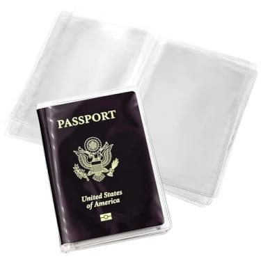 Imagem de Xinjoduz 6 peças de porta-livros de passaporte, capa transparente para passaporte, capas protetoras de passaporte, à prova d'água, porta-passaporte para viagem, organizador de documentos de