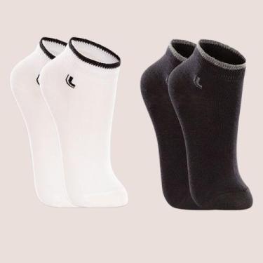 Imagem de Kit 2 Pares Meia Kids Lupo Cano Curto Unisex Original, Preto, Branco, 