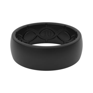 Imagem de Anel de casamento Groove Life Solid Preto/Preto de Silicone Tamanho 8