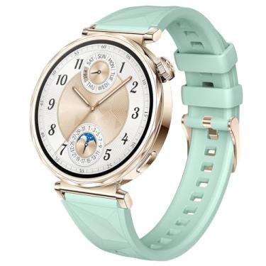 Imagem de DEALELE Pulseiras compatíveis com Huawei Watch GT5 Pro 42 mm / GT5 41 mm / GT4 41 mm/Garmin Venu 3S / Forerunner 265S / Fossil Women's Gen 6, pulseira de substituição de silicone macio de cristal de