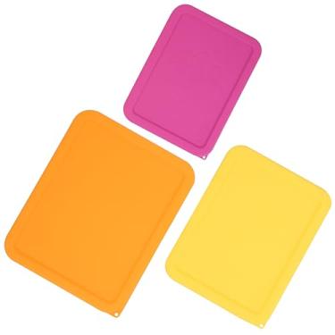 Imagem de LUVCOSY Tampa de armazenamento retangular de silicone com 3 xícaras, 6 xícaras, 11 xícaras, substituição para Pyrex 7210-PC, 7211-PC, 7212-PC (recipiente não incluído) Pacote com 3, seguro para