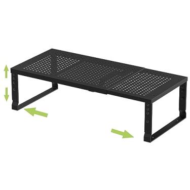 Imagem de Jojocross Organizador de cozinha expansível e empilhável, suporte para temperos, prateleira de armazenamento de despensa de metal, prateleira de balcão para armários, bancada, armário (1