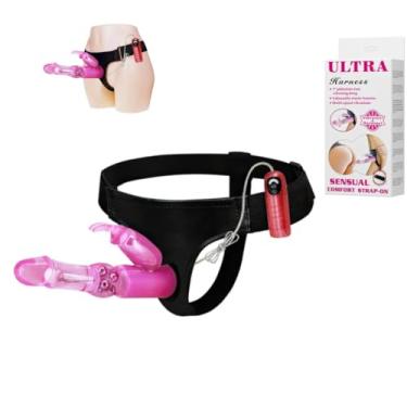 Imagem de Cinta Com Vibrador Rotativo E Estimulador Clitoriano 7 Vibrações Consolo Sexo Intenso Prazer a Dois