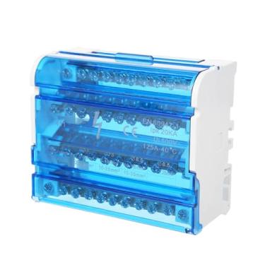 Imagem de SZITW Caixa de junção do bloco de terminais Caixa de junção monofásica de 4 níveis Caixa de distribuição de terminais 411 Caixa de terminais em trilho Din com tampa transparente Caixa de proteção de