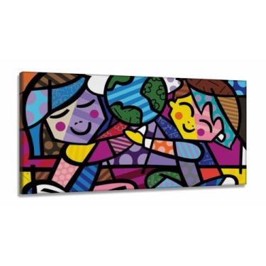 Imagem de Quadro Romero de Britto Children World em Tecido Canvas 130x60 - Wall 