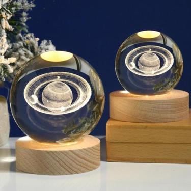 Imagem de Luminária 3d Bola De Cristal Led Iluminária Mesa Quarto Usb - Home Goo