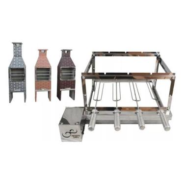 Imagem de Churrasqueira Inox Giratória Gira Grill 4 Espetos - infinity grill