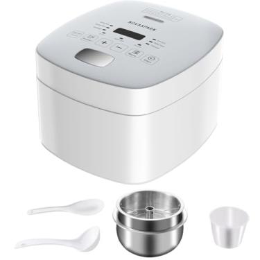 Imagem de Novaspark Panela Elétrica De Arroz Com Baixo Teor De Carboidratos, Panela Interna De Aço Inoxidável, Panela Elétrica De Arroz Pequena De Aço Inoxidável Com 5 Xícaras, Tela Led, Máquina De Arroz Com
