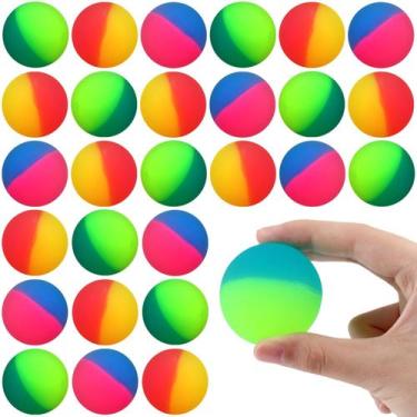 Imagem de Bouncy Balls Jenaai, 30 unidades para crianças, 45 mm, borracha colori