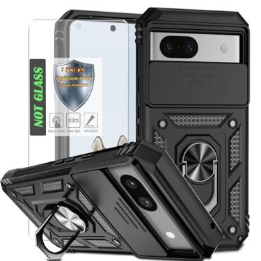 Imagem de AYMECL Capa para Google Pixel 8A com capa para lente da câmera, protetor de tela HD, proteção contra quedas de nível militar, suporte de anel magnético, capa protetora para celular para Google Pixel