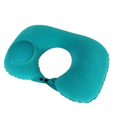 Imagem de Travesseiro De Viagem Avião Inflável Leve Portátil Pescoço Automática Inflável Cervical Travesseiro(VERDE)