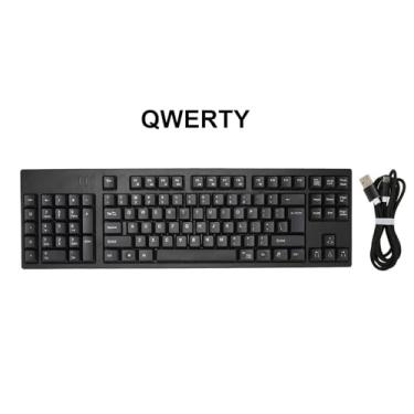 Imagem de Teclado com canhota Grcfumo 1 PC, teclado sem fio à mão sem fio, 109 teclas Micro USB Ergonomic Plug de layout e teclado de escritório para designer de contabilidade de negócios