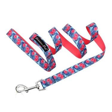 Imagem de Coleira para cães de nylon ajustável para animais de estimação parisiense | Coleiras coloridas básicas e correia combinando para cachorros/filhotes | Lindos desenhos de primavera e xadrez – Ótimo presente para animais de estimaçãoParisian Pet Leash NC-011D