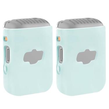 Imagem de Geekria Capa para microfone para criadores compatível com transmissor DJI Mic 2, película protetora de silicone para microfone, protetor de capa macia (azul/2 unidades)