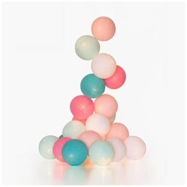 Imagem de Luminária Cordão 20 Bolinhas LED - a pilha 2.8m azul e rosa bebe
