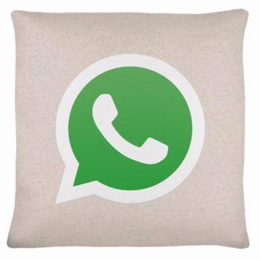 Imagem de Almofada Emoji Pelúcia 28cm whatts app - Vitor Bordados