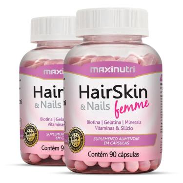 Imagem de Kit 2 Hairskin Nails Femme Maxinutri 90 Cápsulas