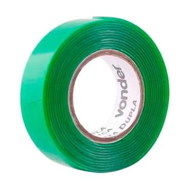 Imagem de Fita Dupla Face Transparente 19mmx2m Vonder, Tansparente e Verde