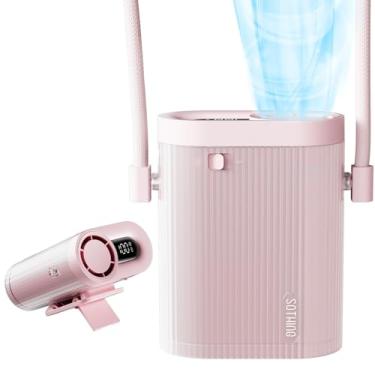 Imagem de SOTHING Ventilador de pescoço portátil 4 em 1, ventilador usável com as mãos livres com fluxo de ar forte de 100 velocidades 16.000 RPM, mini ventilador de corpo recarregável, ventilador portátil